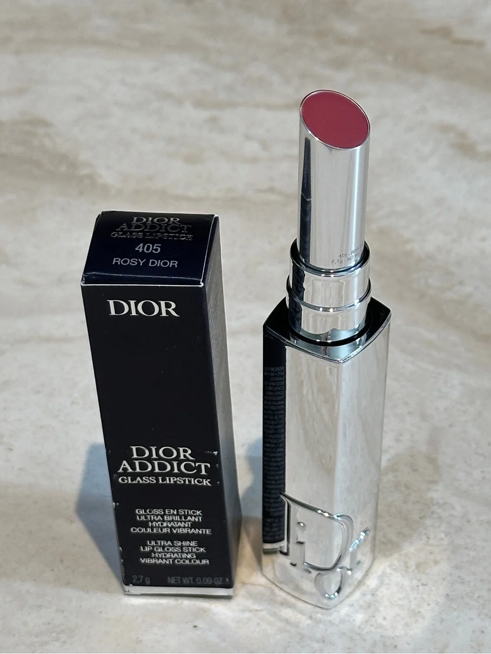Dior Addict Glass Lipstick Ultra-Shine Hydrating Lip Gloss Stick - 405 Rosy Dior